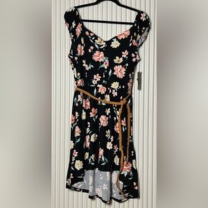 No Boundaries Peasant Dress with Belt, Size XXL/21